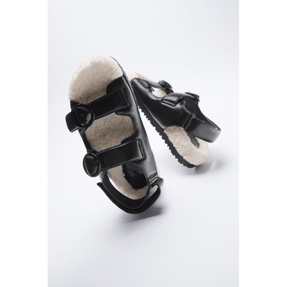ZARA FAUX FUR SANDALS